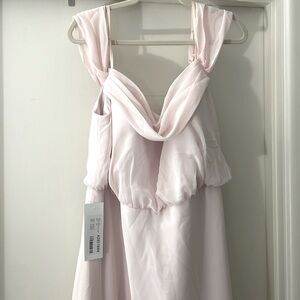 Long dress in “blushing pink” color. NWT. Size 18